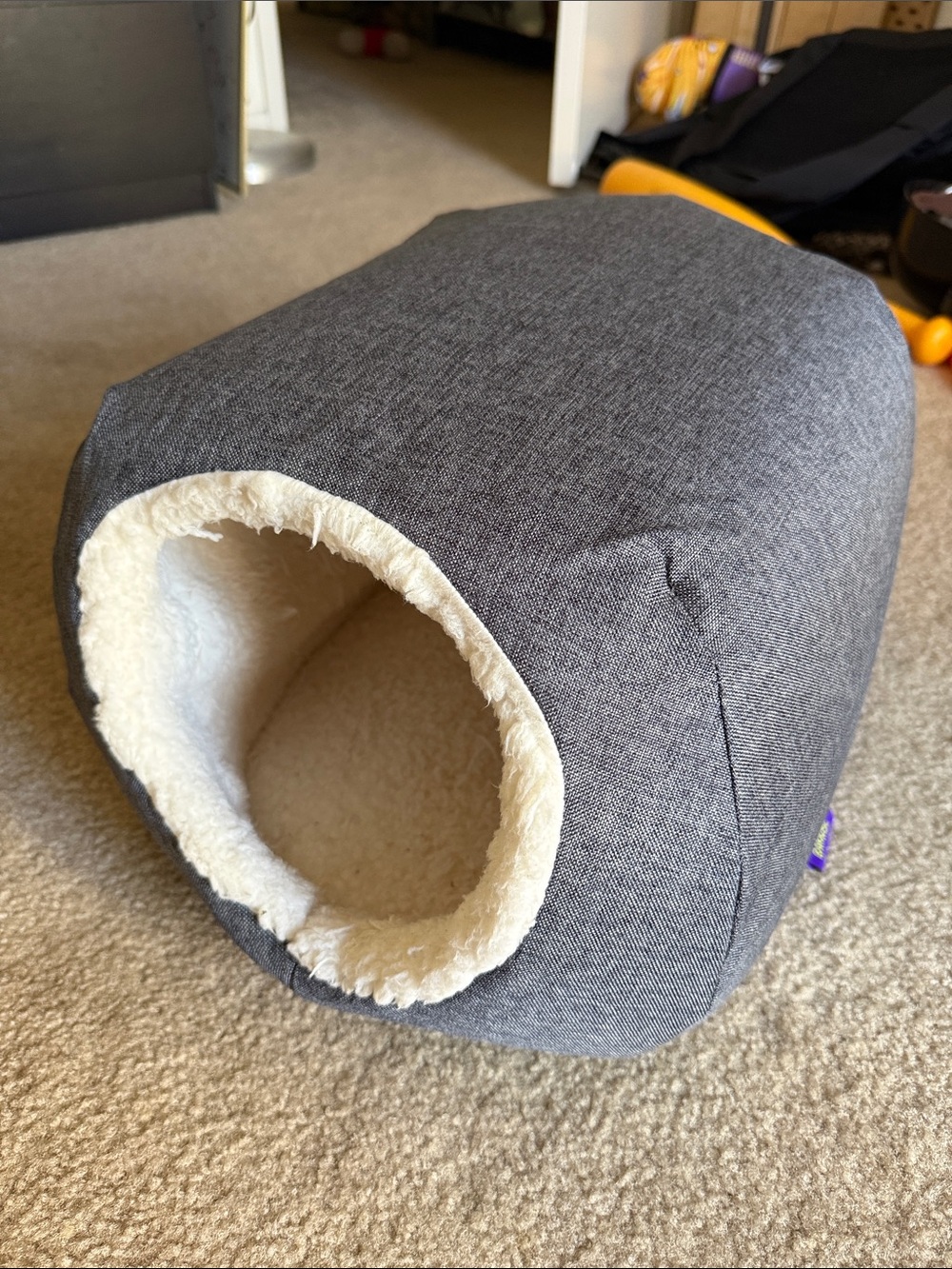 Gray Plush Cat/dog Cave Bed barely used, fully sanitized!!!